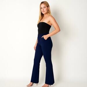 2/$30 White House Black Market Flared Trouser Navy Blue 00 #A0145